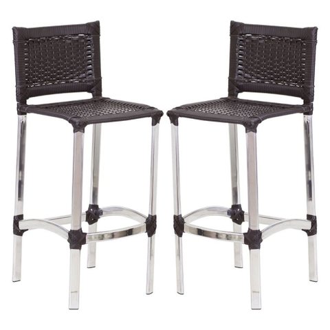 2 Banquetas Madri em Alumínio para Edícula, Cozinha, Balcão, Área Trama Original