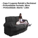 Ver imagem 5 de Capa para Sofá Retrátil e Reclinável 3 Lugares Chumbo