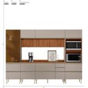 Ver imagem 7 de Cozinha Modulada Proença 6 Peças com Cristaleira e Aéreo 120cm Ripado Nogueira Touch/nude Prime