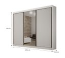 Ver imagem 3 de Guarda Roupa Casal com Espelho 3 Portas Milano - Arbo Design