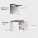 Ver imagem 4 de Gabinete para Banheiro com Espelheira 80cm MDF Freijo com Branco Paris - On Móveis