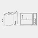 Ver imagem 3 de Gabinete para Banheiro com Espelheira 80cm MDF Freijo com Branco Paris - On Móveis
