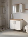 Ver imagem 1 de Gabinete para Banheiro com Espelheira 80cm MDF Freijo com Branco Paris - On Móveis
