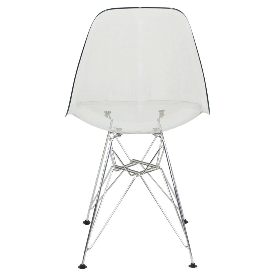 Kit 3 Cadeiras Eames Cristal Transparente Eiffel Base Metal Cromado - 5