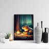 Quadro Capivara no Acampamento 45x34cm:moldura Preta - 1