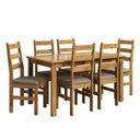 Ver imagem 3 de Conjunto Sala de Jantar Mesa 140cm e 6 Cadeiras Estofadas 100% Madeira Maciça Serena Nogueira