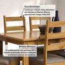 Ver imagem 6 de Conjunto Sala de Jantar Mesa 140cm e 6 Cadeiras Estofadas 100% Madeira Maciça Serena Nogueira