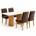 Ver imagem 2 de Conjunto de Mesa de Jantar 4 Lugares Retangular 120x80cm MDF Cinamomo