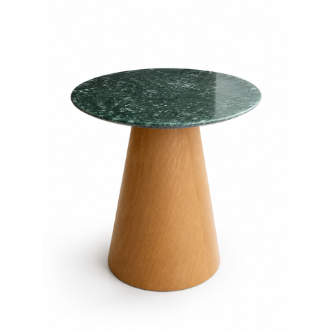 Mesa Lateral Cone Freijó 41cm Mármore Verde Guatemala