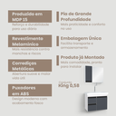 Ver imagem 5 de Gabinete para Banheiro com Armário, Gavetas e Cuba King 58cm Fimap Branco Grafite