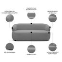 Ver imagem 3 de Sofá 2 Lugares Living Orgânico Sala de Estar 140cm Conka F05 Bouclê Cinza - Mpozenato