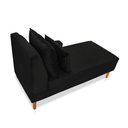 Ver imagem 4 de Divã Chaise Chloe 160 cm Veludo Preto Pés Chanfrado Castanho - D’Rossi