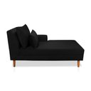 Ver imagem 3 de Divã Chaise Chloe 160 cm Veludo Preto Pés Chanfrado Castanho - D’Rossi