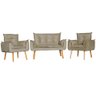 Conjunto 2 Poltronas Para Sala Decorativa e Namoradeira Opala Suede Capuccino ANF Store - 1