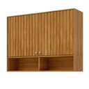 Ver imagem 2 de Armário Aéreo 120 cm 2 Portas e 2 Nichos Divina Marrom/Cinamomo