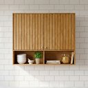 Ver imagem 1 de Armário Aéreo 120 cm 2 Portas e 2 Nichos Divina Marrom/Cinamomo