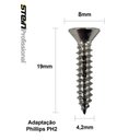 Ver imagem 6 de Parafuso Inox Auto Atarraxante Chata Phillips Stein 4,2x19 Caixa com 300 Peças