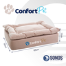 Cama Pequena Confort Pet Sonos com Pillow Removível - Bege - 4