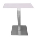 Ver imagem 1 de Mesa Alpha Inox 77,50 Cm (altura) com Tampo em Mdp Quadrado 70 Cm Branco