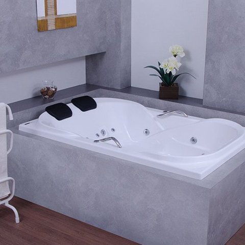 Banheira de Hidromassagem Due Maggiore Gran Luxo 180CMX120CMX44CM - 08 Jatos Gel Coat P2 Astra Branco