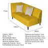 Recamier Heitor 160cm com Almofada Lado Direito Sintético Amarelo Bege - 6