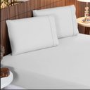 Ver imagem 1 de Jogo de Lençol Cama Casal 400 Fios Ponto Palito 3 Peças Casal