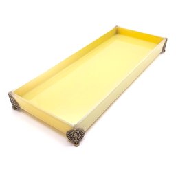 Bandeja Lavabo Sala Caixa em Vidro Palha Brilhante 25x10cm - 5