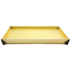 Bandeja Lavabo Sala Caixa em Vidro Palha Brilhante 25x10cm - 4
