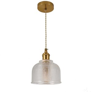 Pendente Dourado com Vidro Transparente 14cm 1E27 PARIS LUZ