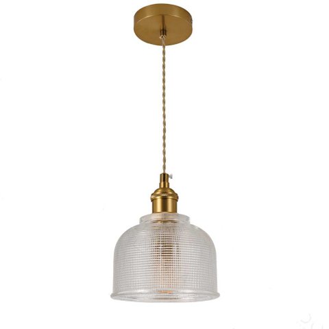 Pendente Dourado com Vidro Transparente 14cm 1E27 PARIS LUZ