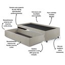 Ver imagem 7 de Base Box Cama Solteirão com Gaveta Sapateira para Colchão 96x203cm Courino Linho