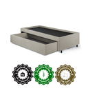 Ver mais imagens de Base Box Cama Solteirão com Gaveta Sapateira para Colchão 96x203cm Courino Linho