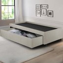 Ver imagem 5 de Base Box Cama Solteirão com Gaveta Sapateira para Colchão 96x203cm Courino Linho