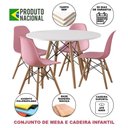 Ver imagem 4 de Conjunto Madeira Tampo 68Cm Redondo Branco 4 Cadeiras Rosa