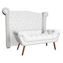 Ver imagem 1 de Conjunto Sienna Cabeceira e Recamier Queen 160 cm Corano Branco
