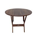 Ver imagem 2 de Mesa Dobrável de Madeira Redonda 90cm Imbuia
