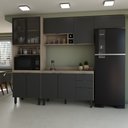 Ver imagem 1 de Cozinha Completa Alice 10 Portas 2 Gavetas Marrom/grafite - Panorama Móveis