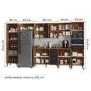 Ver imagem 4 de Armário de Cozinha Vidro c/Adega 11 Portas Preto /Nature