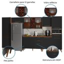 Ver imagem 3 de Armário de Cozinha Vidro c/Adega 11 Portas Preto /Nature