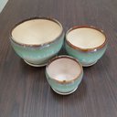 Ver imagem 5 de Cachepô Vaso Planta Decorativo Cerâmica Azul 3 Peças