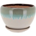 Ver imagem 2 de Cachepô Vaso Planta Decorativo Cerâmica Azul 3 Peças