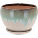 Ver imagem 3 de Cachepô Vaso Planta Decorativo Cerâmica Azul 3 Peças