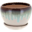 Ver imagem 4 de Cachepô Vaso Planta Decorativo Cerâmica Azul 3 Peças