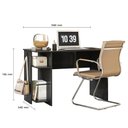 Ver imagem 3 de Mesa Para Computador Escritório e Gamer 2 Prateleiras Escrivaninha Preto - Qmovi
