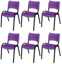Ver imagem 2 de Cadeira Iso Base Preto Escola, Escritório Violeta Kit 6 Un