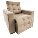 Ver imagem 3 de Poltrona Amamentação Retratil E Reclinavel Sala Quarto Mamae Sofia Capuccino