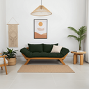 Ver imagem 3 de Sofá Japão Futon Verde Militar em Madeira Maciça Cor Mel