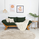 Ver imagem 4 de Sofá Japão Futon Verde Militar em Madeira Maciça Cor Mel