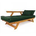 Ver imagem 6 de Sofá Japão Futon Verde Militar em Madeira Maciça Cor Mel