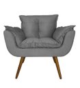 Ver imagem 3 de Jogo 2 Poltronas Decorativa Estofada Para Consultório Opala Suede Cinza - LM DECOR
